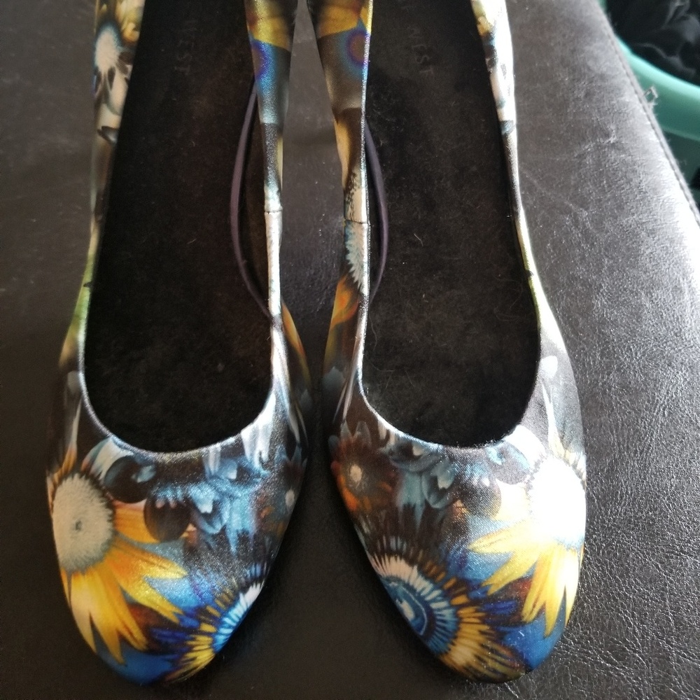 Nine West floral heels
